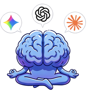 Cross-AI archive illustration — one searchable history across ChatGPT, Claude, Gemini, Grok, DeepSeek and Kimi