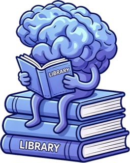 Personal library illustration — saved pages and posts for RAG across assistants